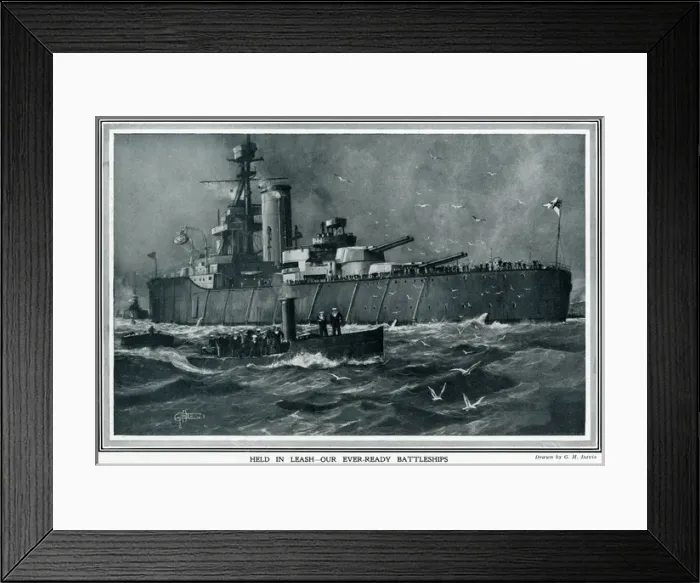 Framed Print : Our ever-ready battleships by G. H. Davis