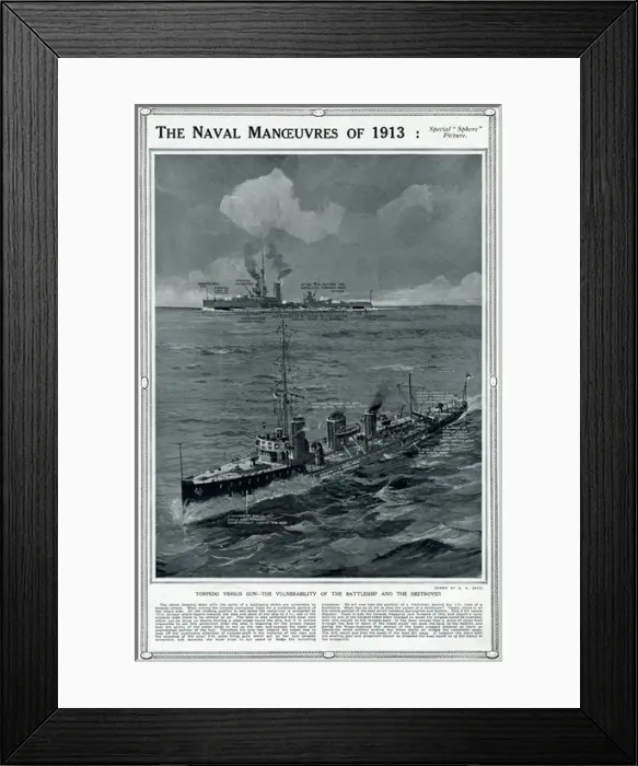 Framed Print : Naval manoeuvres of 1913 by G. H. Davis Framed Print : Naval manoeuvres of 1913 by G. H. Davis