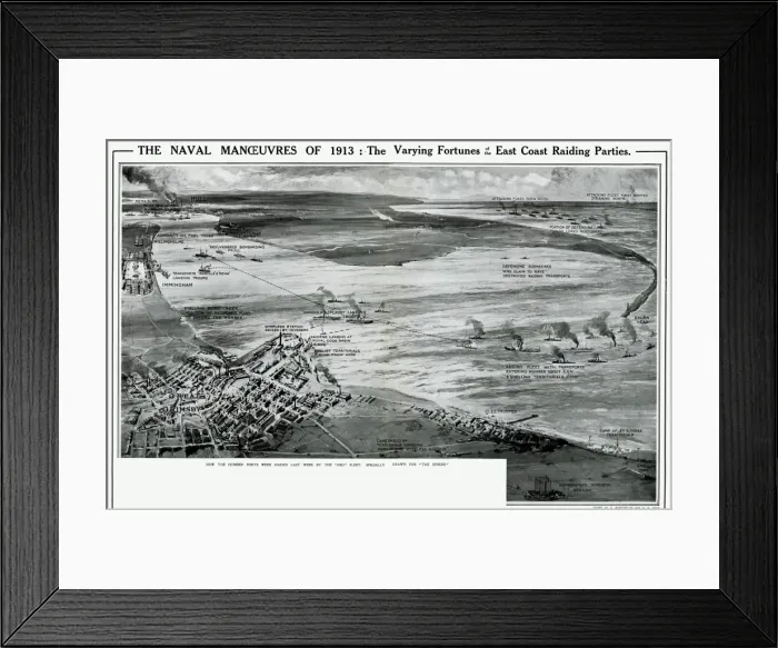 Framed Print : Naval manoeuvres on East Coast by G. H. Davis Framed Print : Naval manoeuvres on East Coast by G. H. Davis