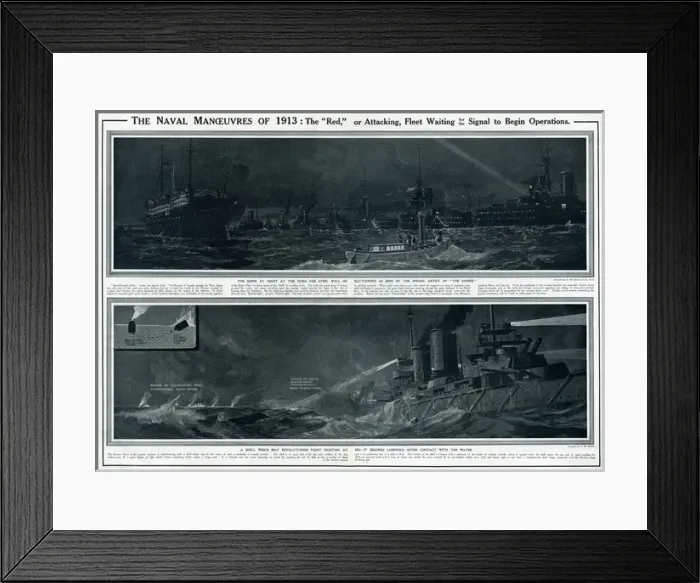 Framed Print : Naval manoeuvres of 1913 by G. H. Davis Framed Print : Naval manoeuvres of 1913 by G. H. Davis