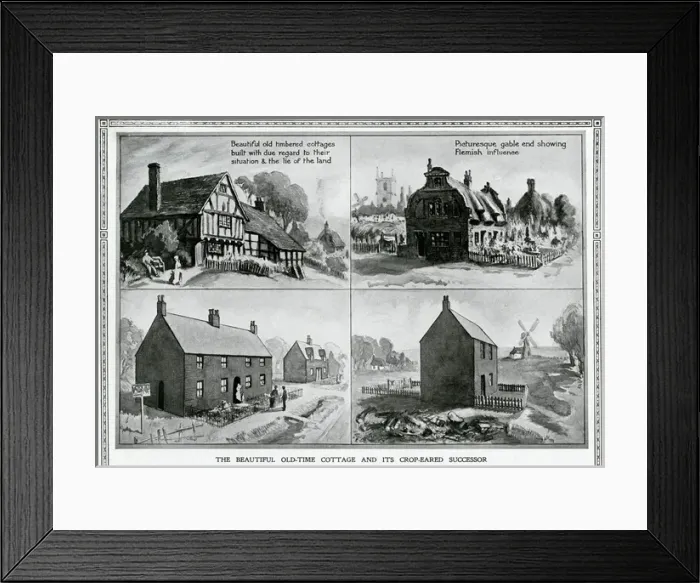 Framed Print : Styles of cottage, old and new Framed Print : Styles of cottage, old and new
