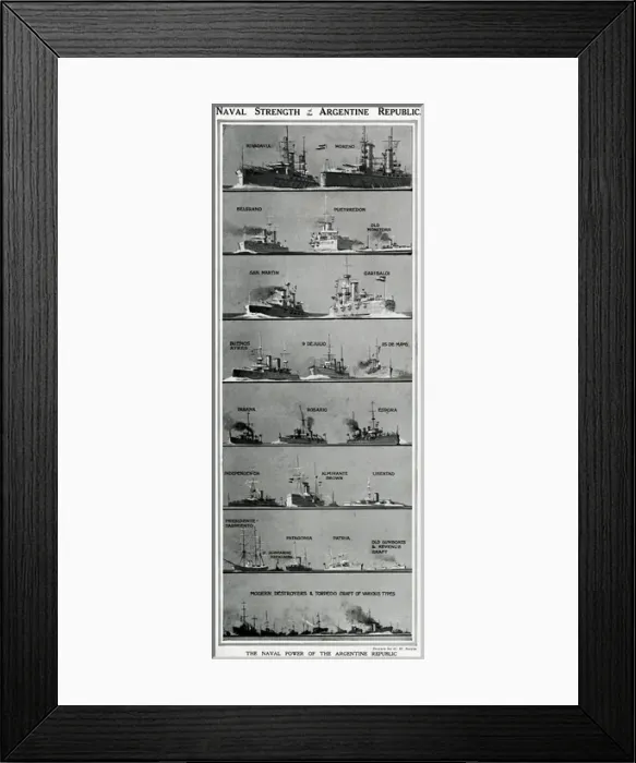 Framed Print : Naval strength of Argentine Republic by G. H. Davis Framed Print : Naval strength of Argentine Republic by G. H. Davis