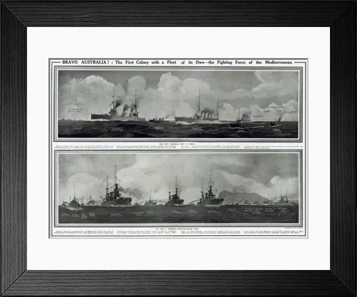 Framed Print : Australian fleet in Mediterranean by G. H. Davis Framed Print : Australian fleet in Mediterranean by G. H. Davis