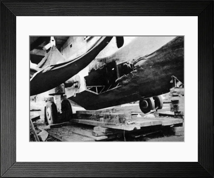 Framed Print : Corsair flying boat damage Framed Print : Corsair flying boat damage