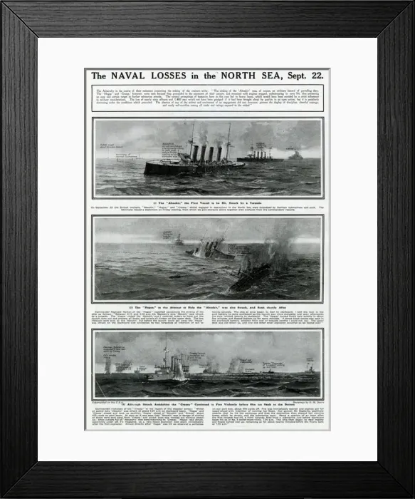Framed Print : Naval losses in North Sea by G. H. Davis
