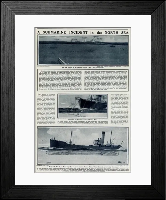 Framed Print : Submarine incident in North Sea by G. H. Davis Framed Print : Submarine incident in North Sea by G. H. Davis