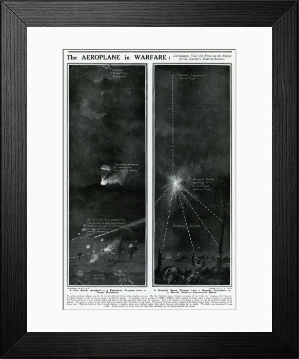 Framed Print : The aeroplane in warfare by G. H. Davis Framed Print : The aeroplane in warfare by G. H. Davis