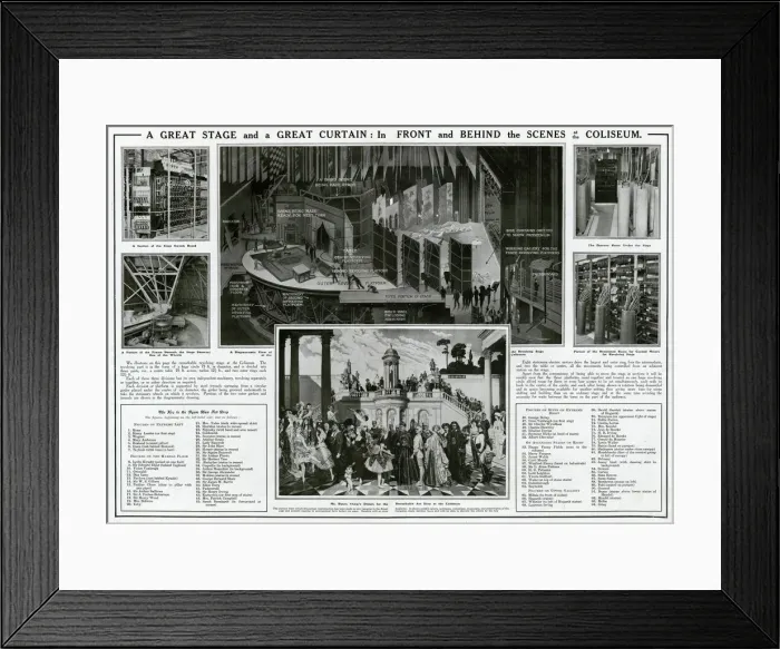 Framed Print : In front and behind the scenes at the Coliseum, London Framed Print : In front and behind the scenes at the Coliseum, London