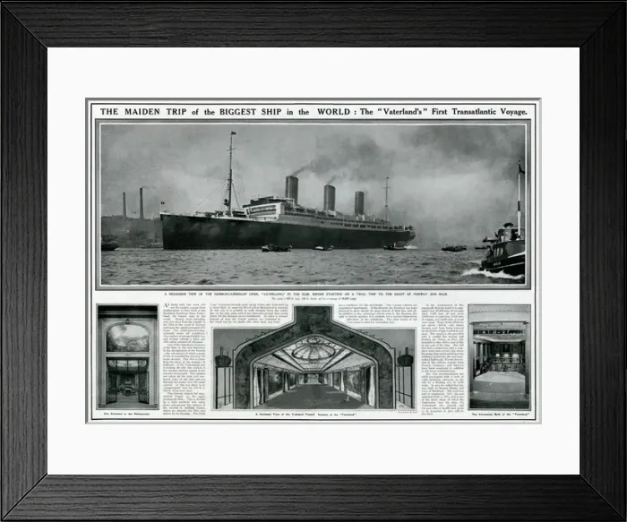 Framed Print : Maiden voyage of the Vaterland