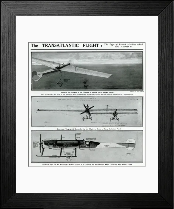 Framed Print : Transatlantic flight by G. H. Davis Framed Print : Transatlantic flight by G. H. Davis