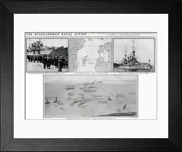 Framed Print : Russo-German naval action in the Baltic, WW1 Framed Print : Russo-German naval action in the Baltic, WW1