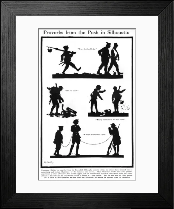 Framed Print : Proverb from the Push in Silhouette by H. L. Oakley Framed Print : Proverb from the Push in Silhouette by H. L. Oakley