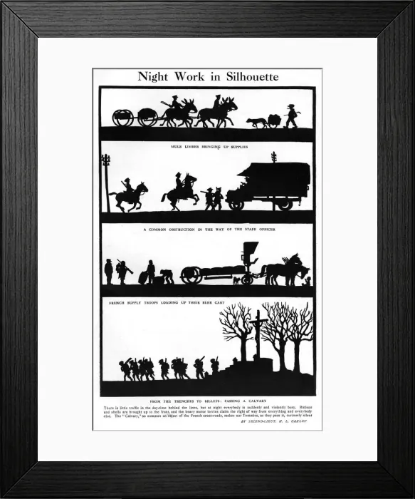Framed Print : Night Work in silhouette, H. L. Oakley Framed Print : Night Work in silhouette, H. L. Oakley