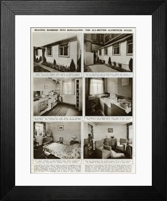 Framed Print : Prefabricated aluminium homes 1945 Framed Print : Prefabricated aluminium homes 1945