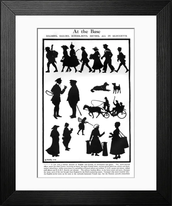 Framed Print : At the Base, WW1 silhouettes by H. L. Oakley Framed Print : At the Base, WW1 silhouettes by H. L. Oakley