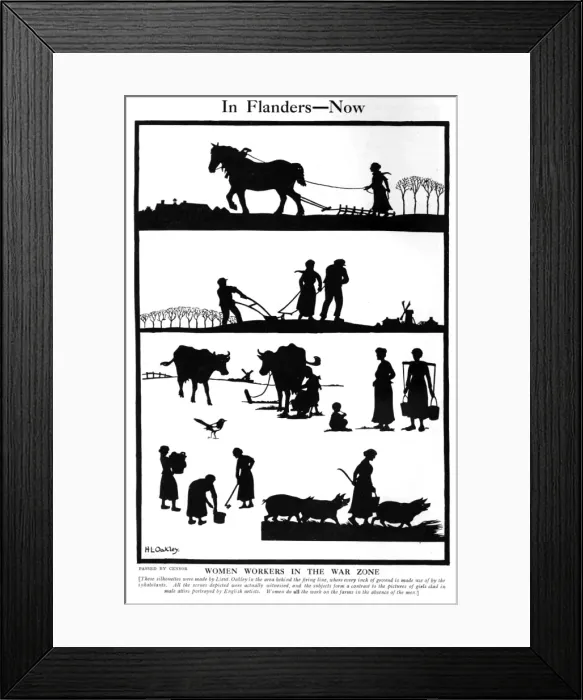 Framed Print : Women workers in the war zone by H. L. Oakley Framed Print : Women workers in the war zone by H. L. Oakley