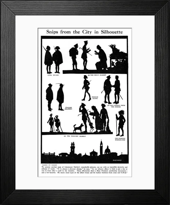 Framed Print : Snips from the City in Silhouette by H. L. Oakley Framed Print : Snips from the City in Silhouette by H. L. Oakley