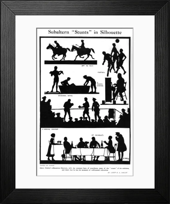 Framed Print : Subaltern Stunts in Silhouette by H. L. Oakley Framed Print : Subaltern Stunts in Silhouette by H. L. Oakley