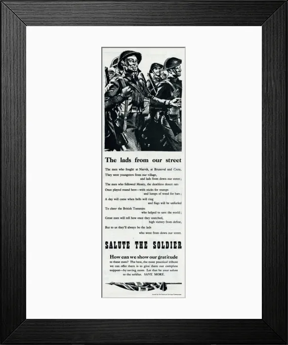 Framed Print : Advert from the National Savings Committee 1944 Framed Print : Advert from the National Savings Committee 1944