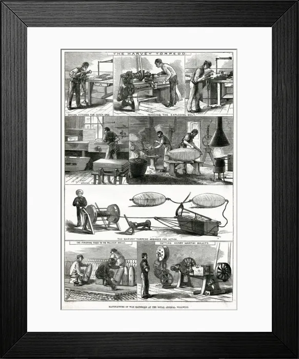 Framed Print : Manufacture of War materials at Woolwich Arsenal 1877 Framed Print : Manufacture of War materials at Woolwich Arsenal 1877