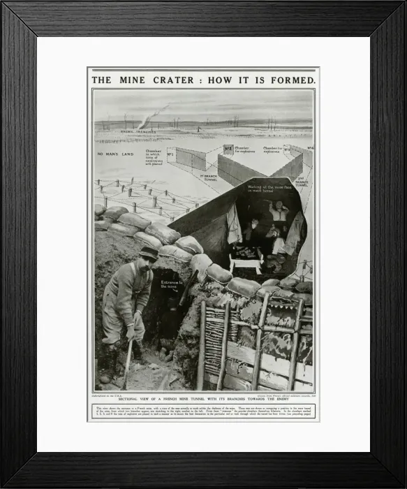Framed Print : French mine crater WWI Framed Print : French mine crater WWI