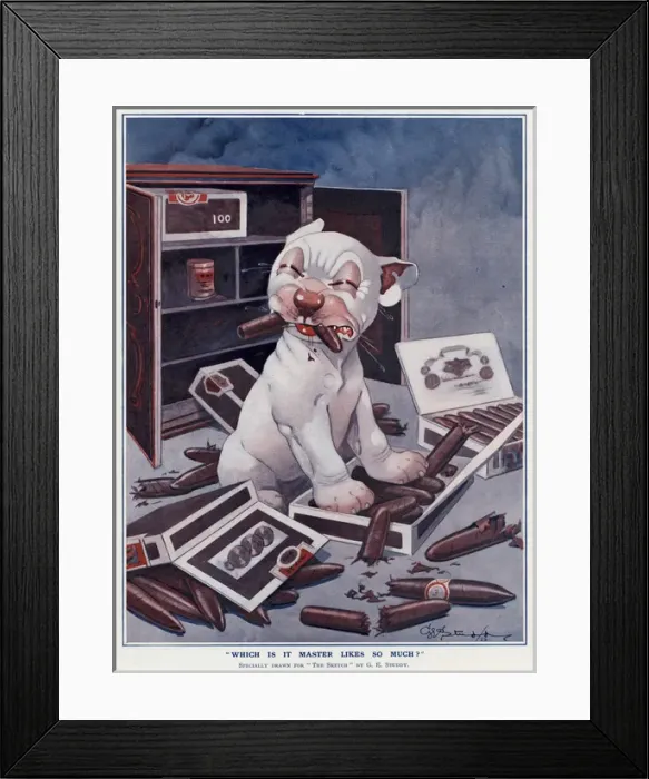 Framed Print : Which is it Master likes so much? by George Studdy Framed Print : Which is it Master likes so much? by George Studdy