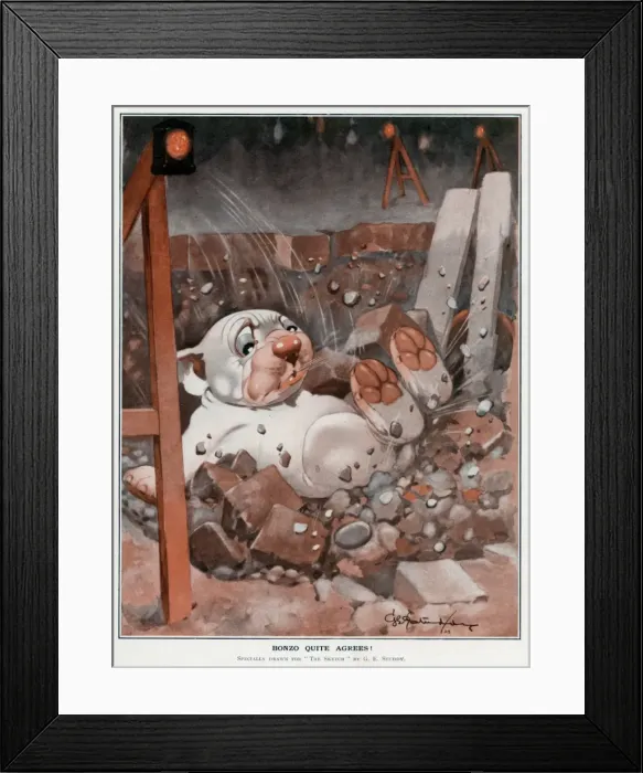 Framed Print : Bonzo Quite Agrees! by George Studdy Framed Print : Bonzo Quite Agrees! by George Studdy