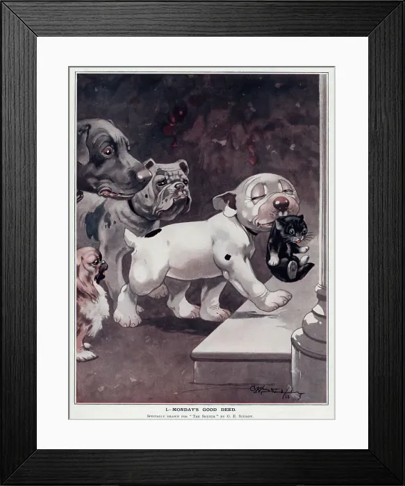 Framed Print : The Seven Good Deeds of Bonzo (Monday) Framed Print : The Seven Good Deeds of Bonzo (Monday)