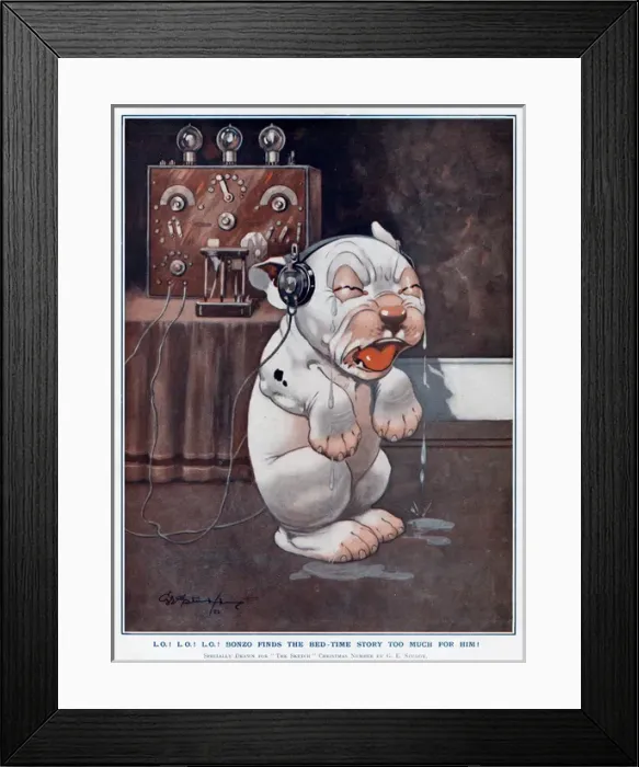 Framed Print : Bonzo finds the bedtime story too much for him
