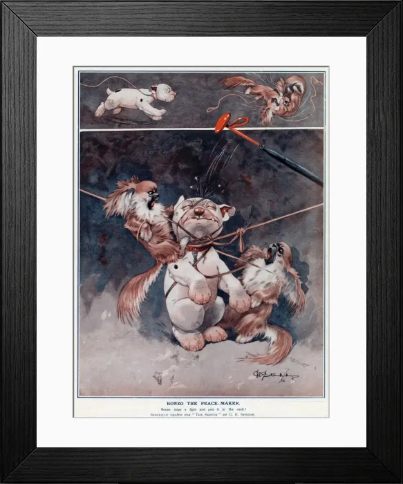 Framed Print : Bonzo the Peace-Maker by George Studdy