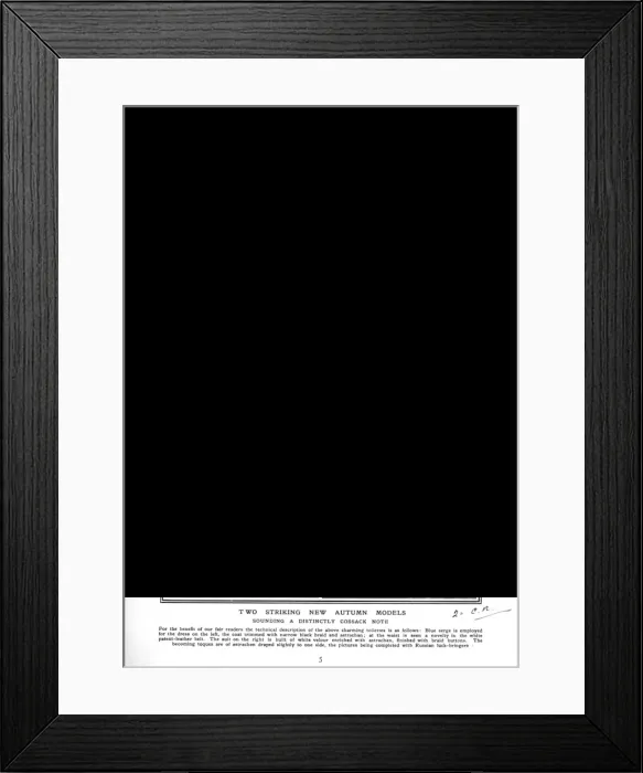 Framed Print : War and the Mode - Russian influenced fashions during WW1
