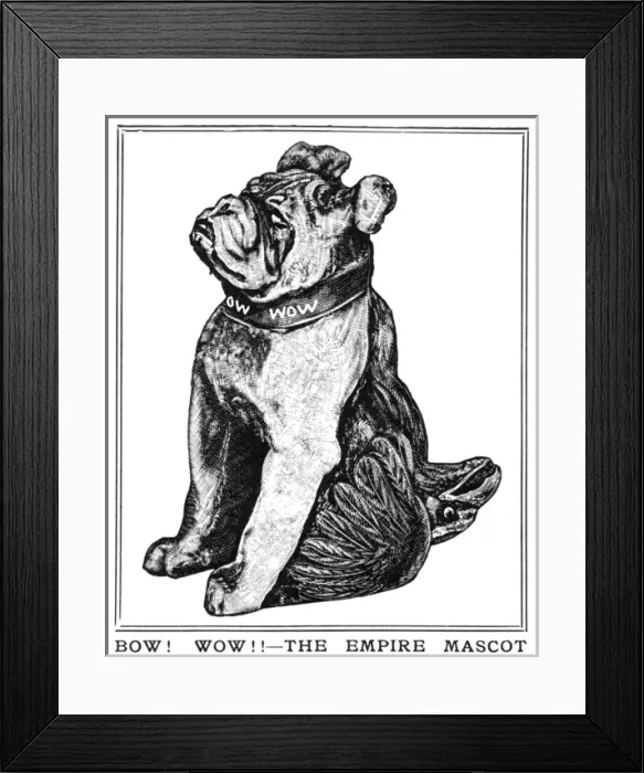 Framed Print : Lucky WWI bulldog mascot designed by John Hassall