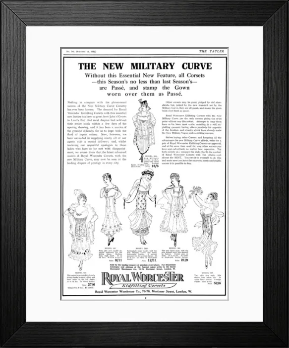 Framed Print : New Military Curve corsets, WW1 Framed Print : New Military Curve corsets, WW1
