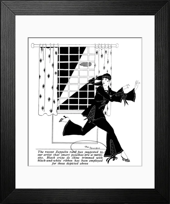 Framed Print : Pyjamas suitable for Zeppelin raids, 1915 Framed Print : Pyjamas suitable for Zeppelin raids, 1915