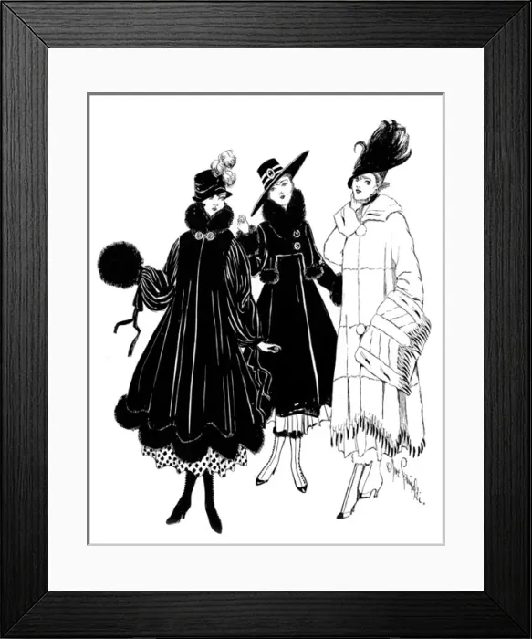 Framed Print : Three ladies coats, 1915 Framed Print : Three ladies coats, 1915