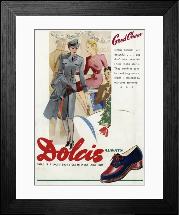 Framed Print : Advert for Dolcis shoes 1943 Framed Print : Advert for Dolcis shoes 1943