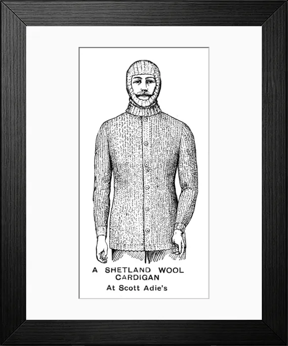 Framed Print : Shetland Wool Cardigan for soldiers, World War One Framed Print : Shetland Wool Cardigan for soldiers, World War One