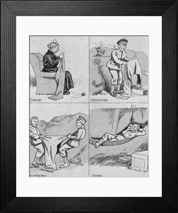Framed Print : Story of the Knitted Scarf - World War One Framed Print : Story of the Knitted Scarf - World War One