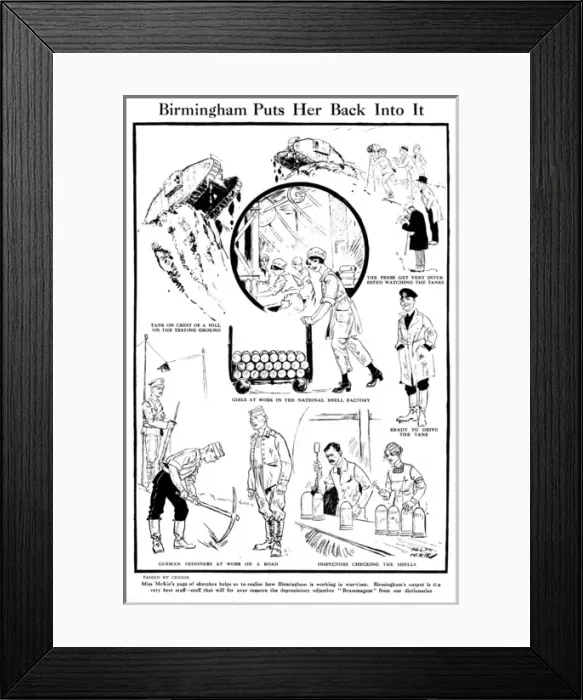 Framed Print : Birmingham working in war time