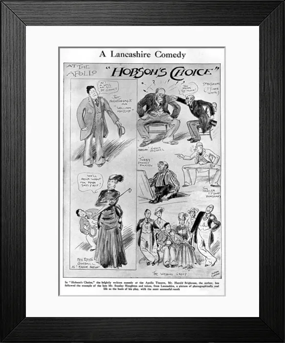 Framed Print : Hobsons Choice opens at the Apollo Theatre, 1916