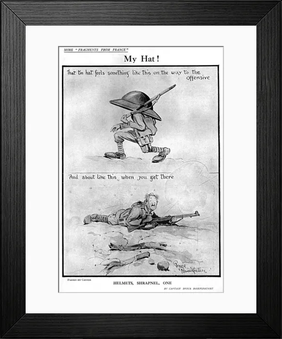 Framed Print : My Hat! by Bruce Bairnsfather Framed Print : My Hat! by Bruce Bairnsfather