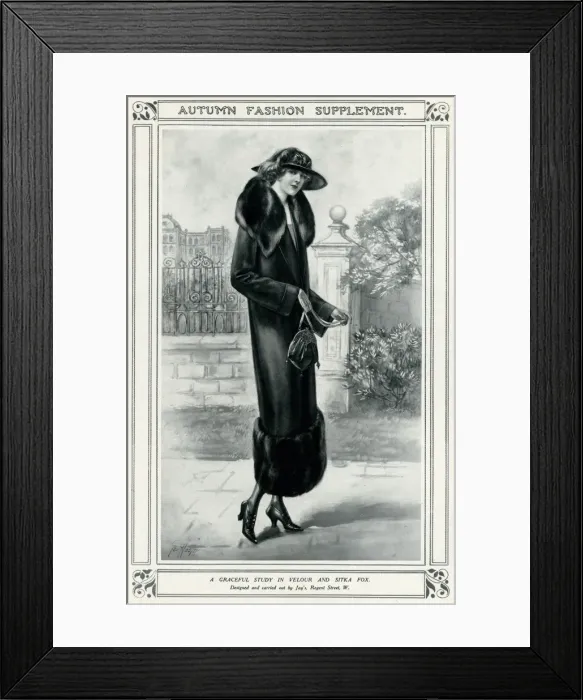 Framed Print : Woman in a winter fur coat 1923 Framed Print : Woman in a winter fur coat 1923