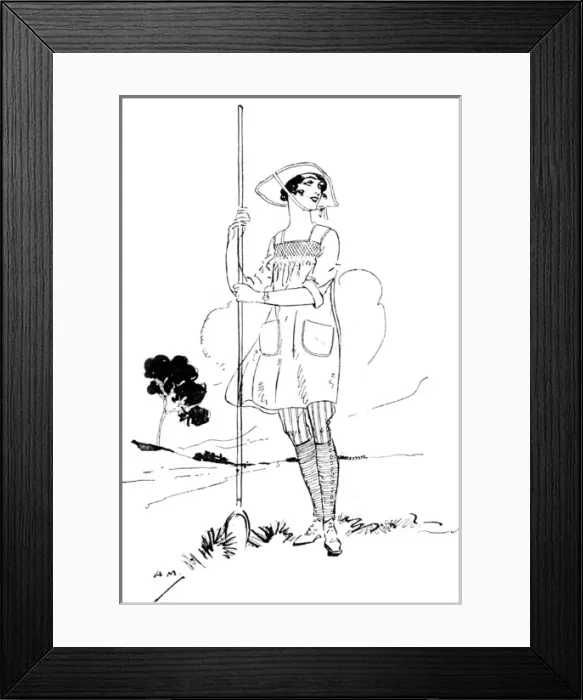 Framed Print : A land girl by Helen McKie Framed Print : A land girl by Helen McKie