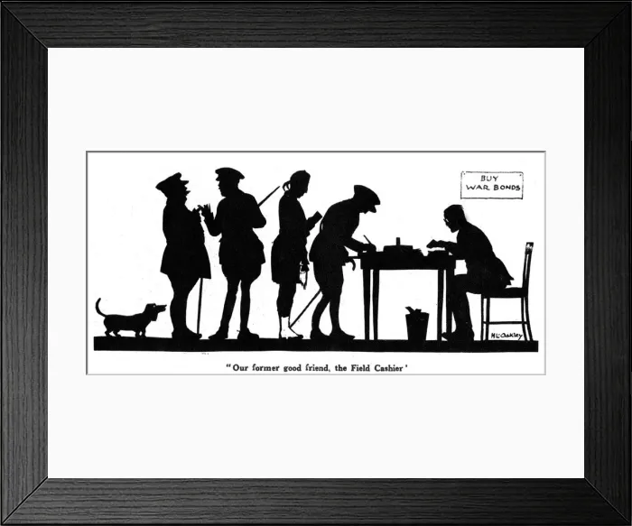 Framed Print : An Army Field Cashier exchanging currency Framed Print : An Army Field Cashier exchanging currency
