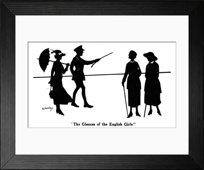 Framed Print : The Glances of English Girls by H. L. Oakley