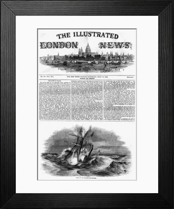 Framed Print : Front cover of The Illustrated London News, 1843