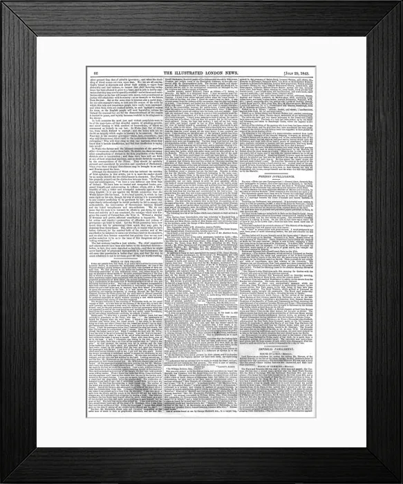 Framed Print : Page from The Illustrated London News, 1843