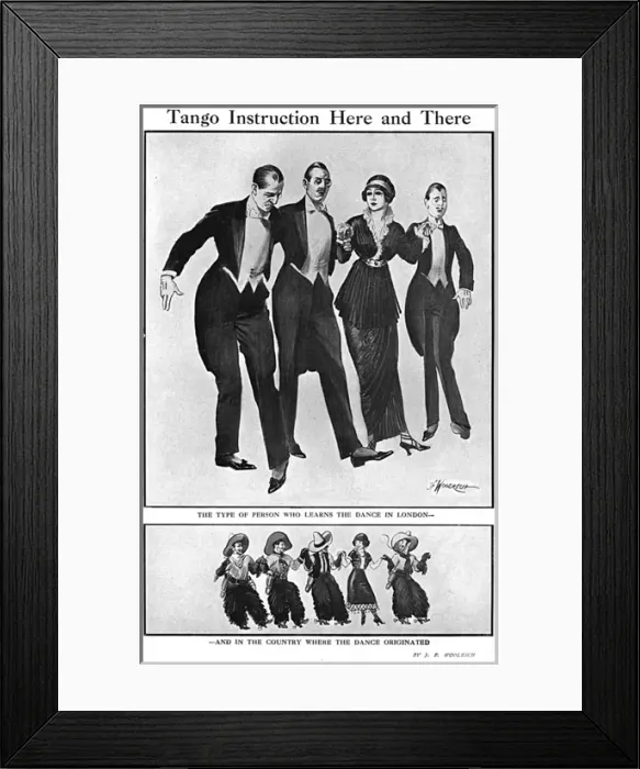Framed Print : Tango craze: learning to dance the tango, 1913 Framed Print : Tango craze: learning to dance the tango, 1913