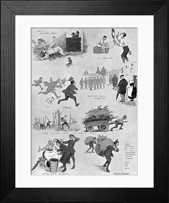 Framed Print : A Rest from the Firing Line by Will Owen, WW1 Framed Print : A Rest from the Firing Line by Will Owen, WW1