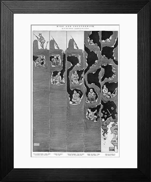 Framed Print : Mine and Countermine by Heath Robinson Framed Print : Mine and Countermine by Heath Robinson